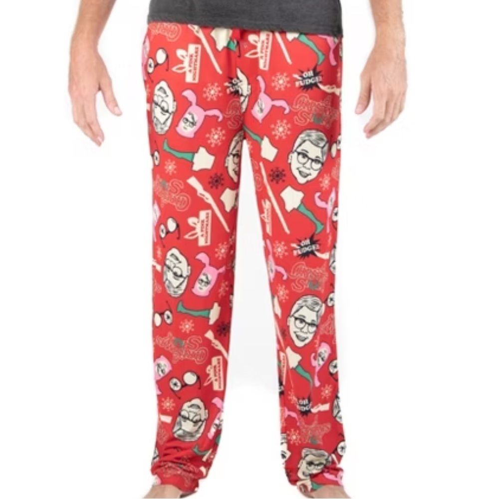 A Christmas Story Men's Pajama Pants Red Drawstring Super Soft Size Medium